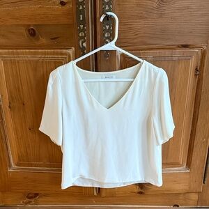 Babaton Cream V-Neck Blouse